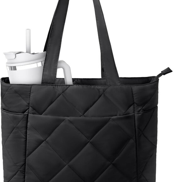 Puffer Tote Bag Women Quilted Shoulder Handbag for Work Travel Clinical - Picture 1 of 7